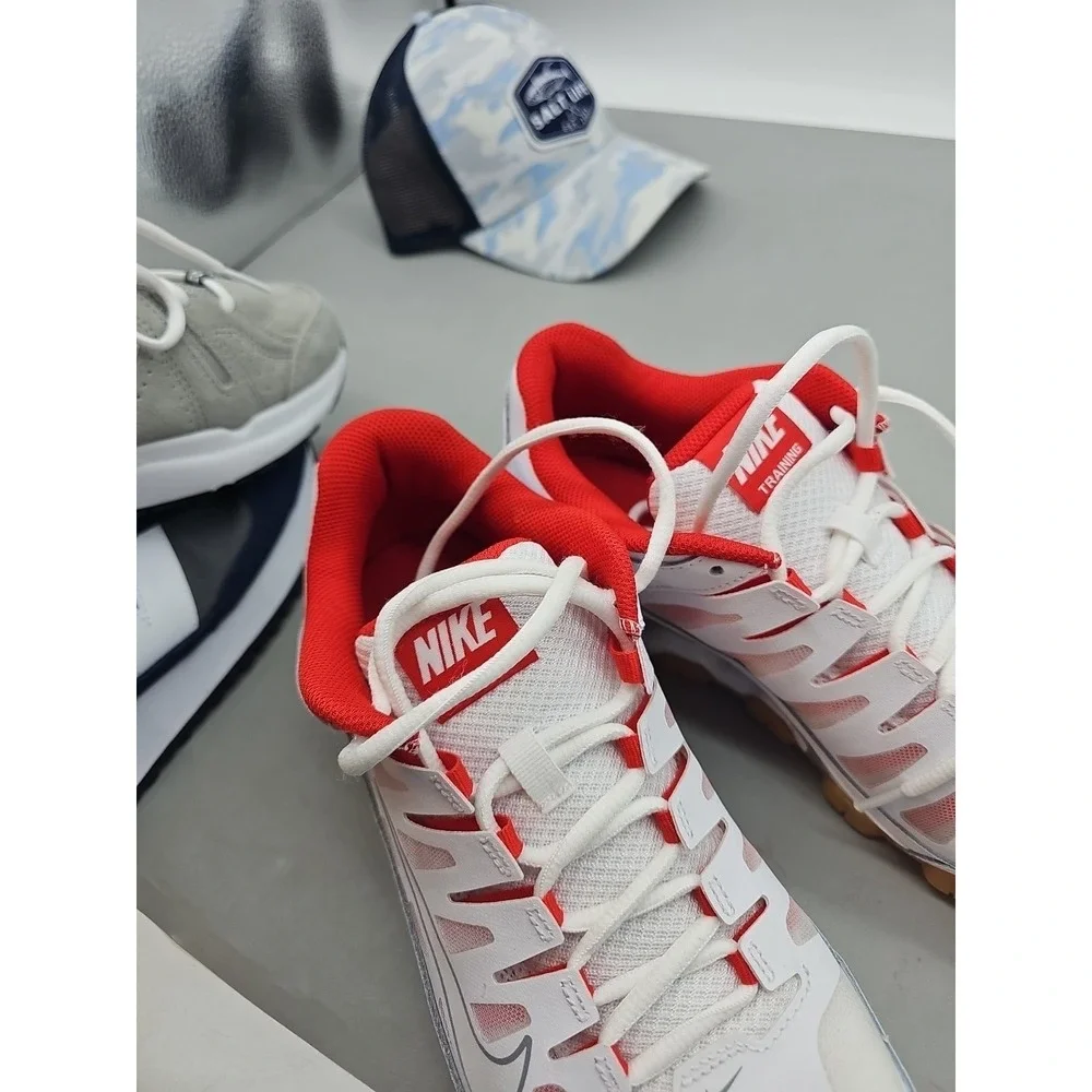 Nike Reax 8 TR Mesh White/Wolf Grey/Red 621716-103 Mens‎ 9 New